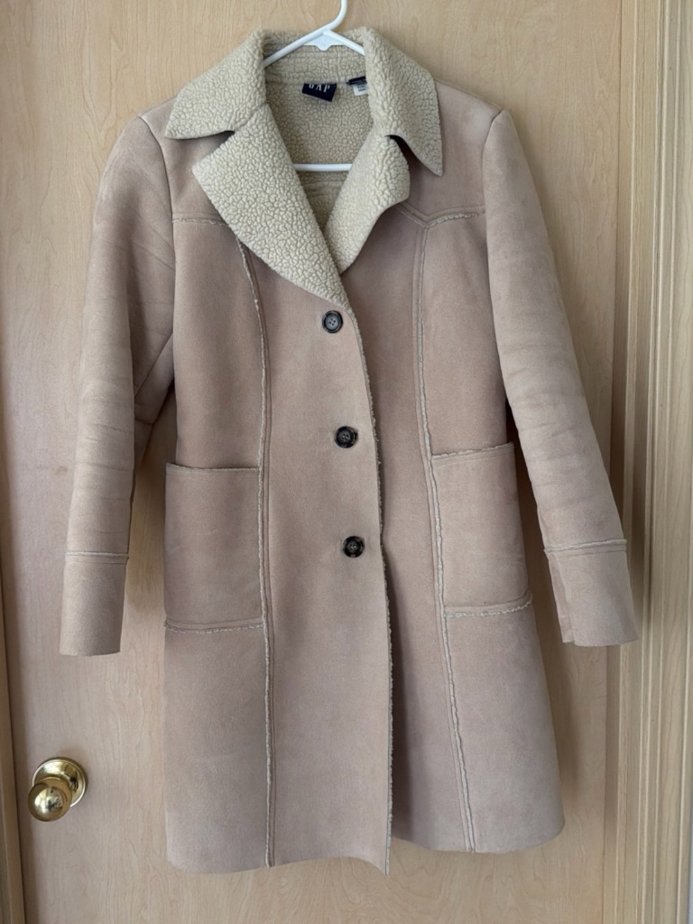 GAP Beige Shearling-Lined Trench Coat